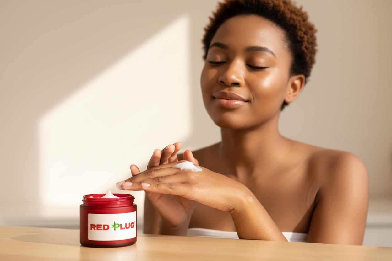 Red Plug Miracle Pain Cream Mockup with Logo