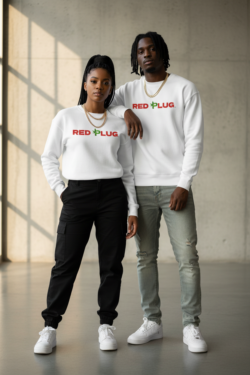 Red Plug Sweatshirt - Man & Woman Couple